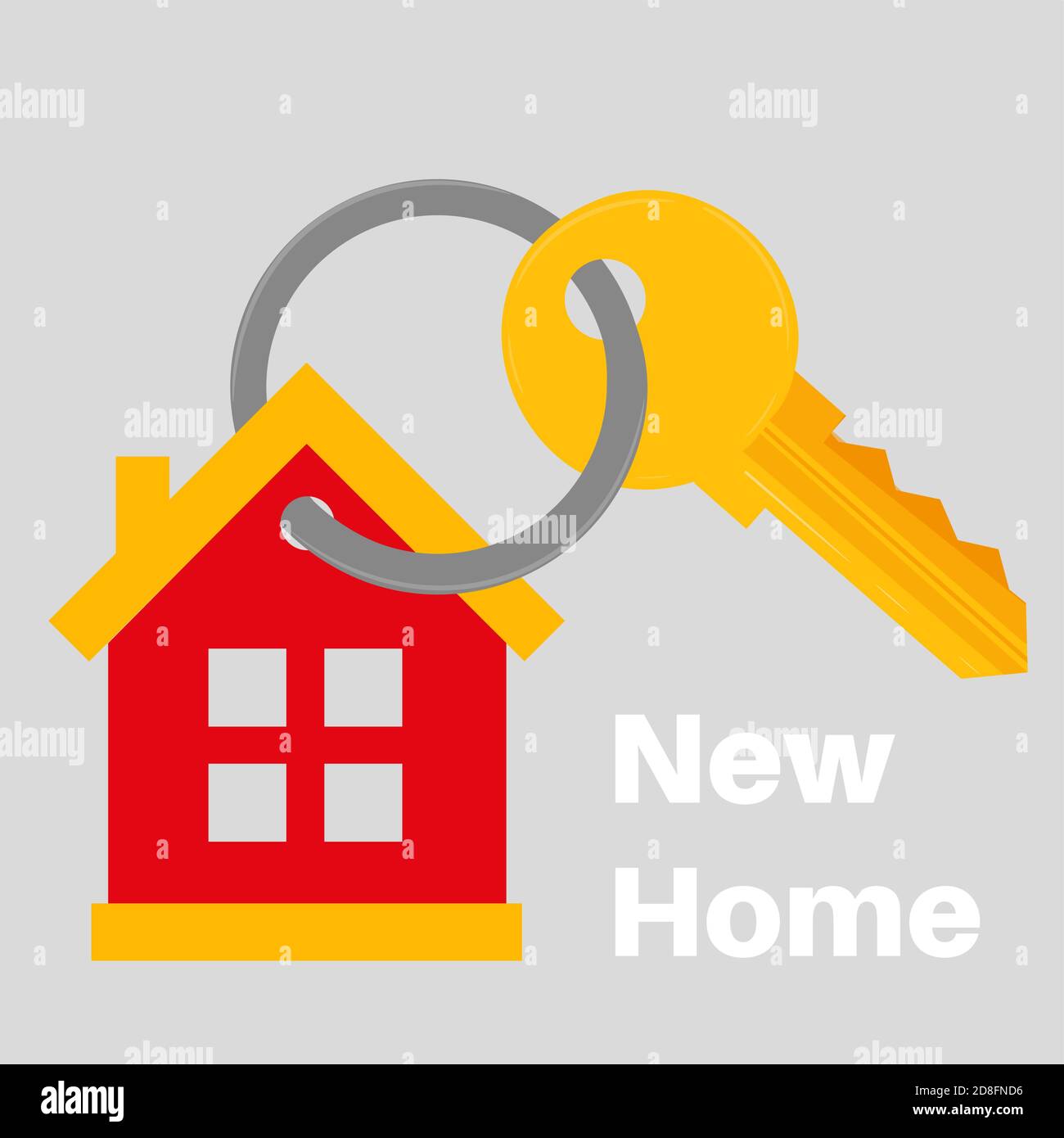 Nuova illustrazione vettoriale dell'icona chiave della Casa domestica. Icona immobiliare testo completamente modificabile Illustrazione Vettoriale