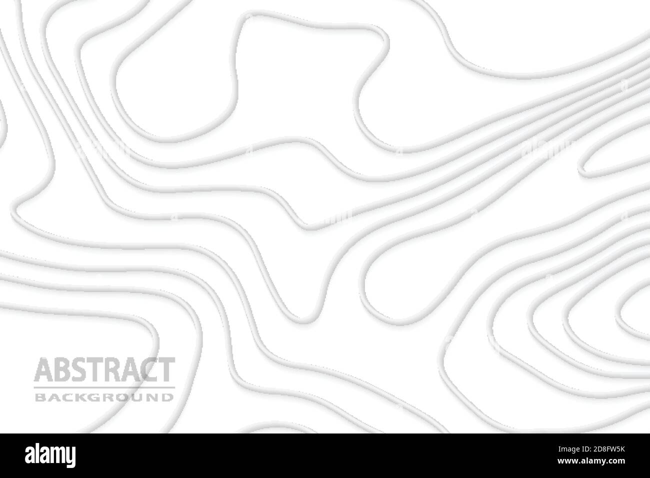 Carta taglio geometrico bianco sfondo lusso, topografia concetto mappa. Illustrazione Vettoriale