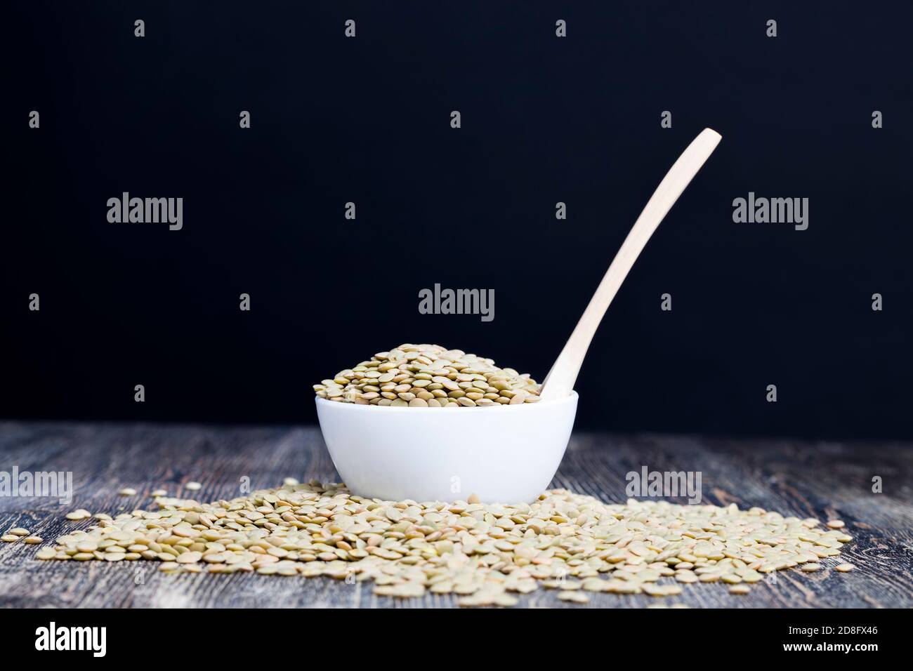 grano di lenticchia grezzo, non cotto Foto Stock