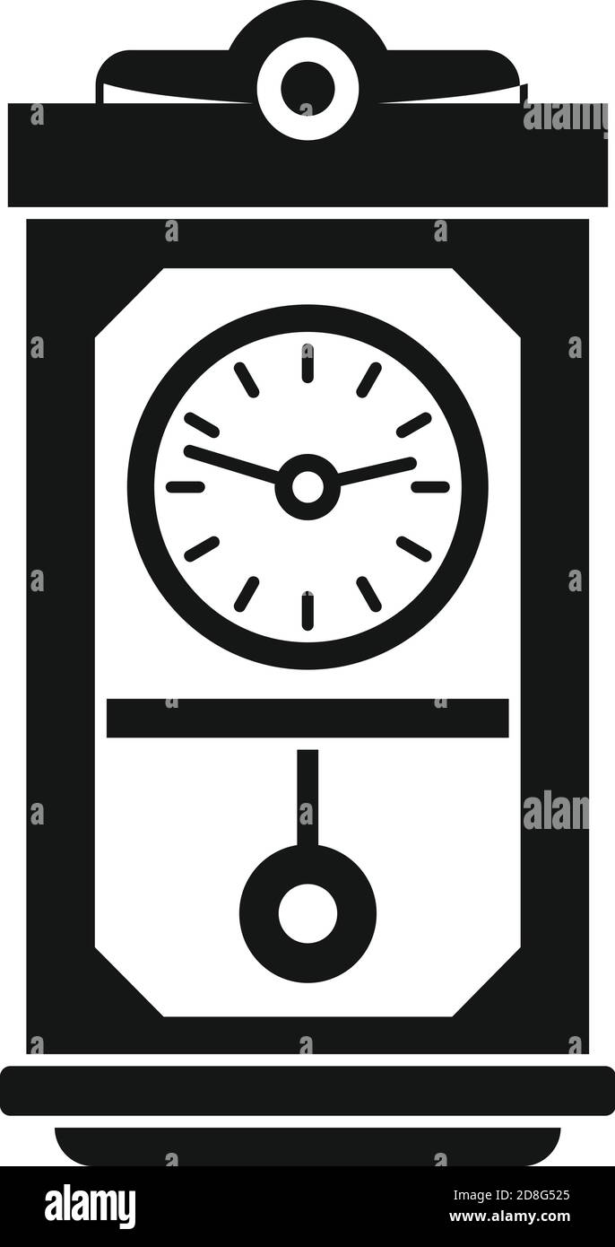 Orologio a pendolo casa icona, stile semplice Illustrazione Vettoriale