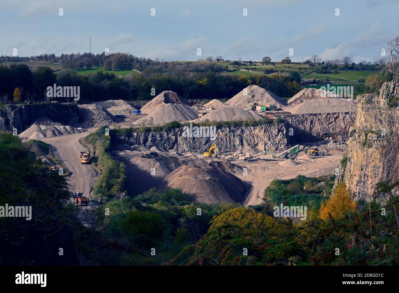 Pennington's Limestone Quarry, Boundary Bank Lane, Kendal, Cumbria, Inghilterra, Regno Unito, Europa. Foto Stock