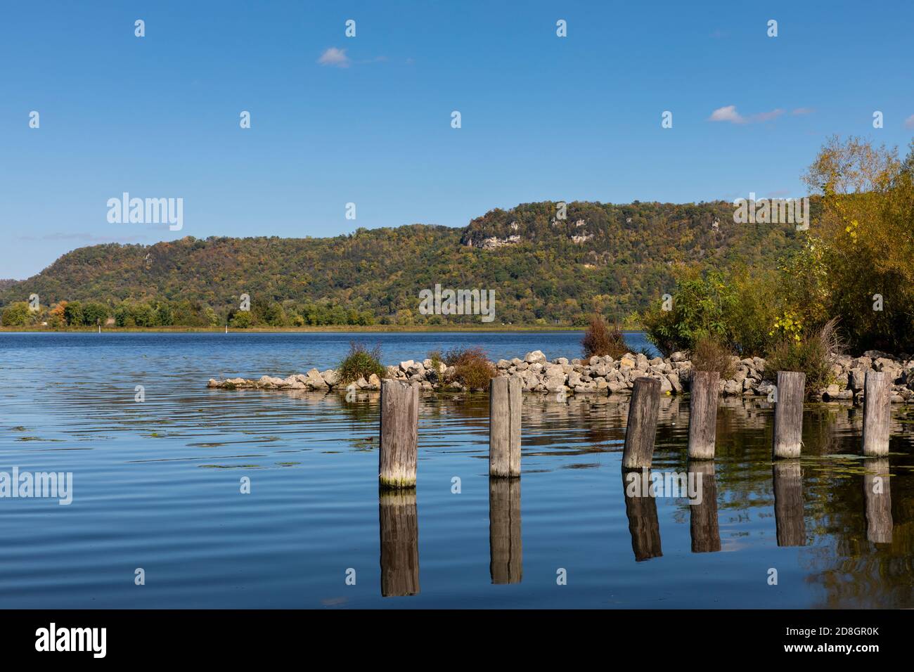 La Mississippi River Scenic paesaggio autunnale Foto Stock