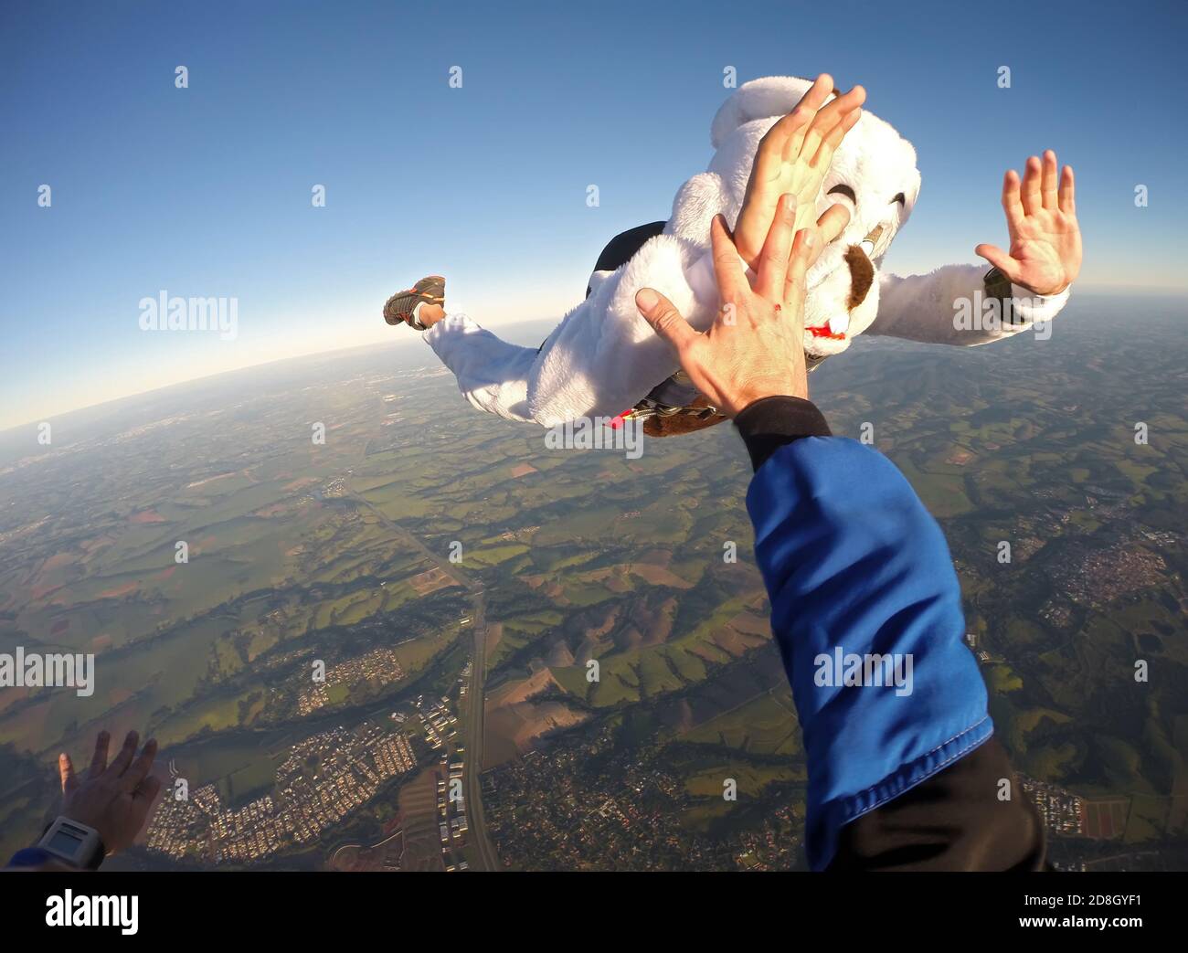 Coniglietto di Pasqua caduta libera Foto Stock