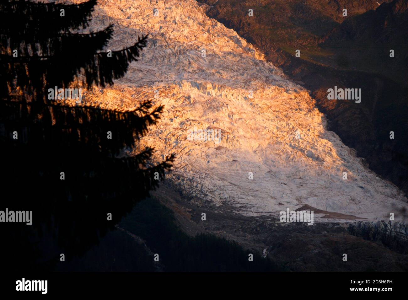 Glacier des Bossons, Mont Blanc Massiv, Chamonix Frankreich. Foto Stock