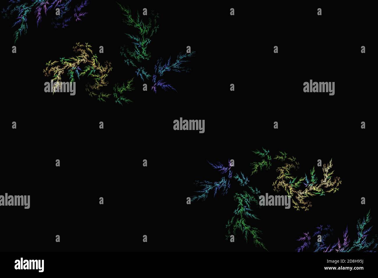 Sfondo floreale. Fiori piccoli sfondo nero. Delicato giglio. Schema caotico. Texture floreale estiva Foto Stock