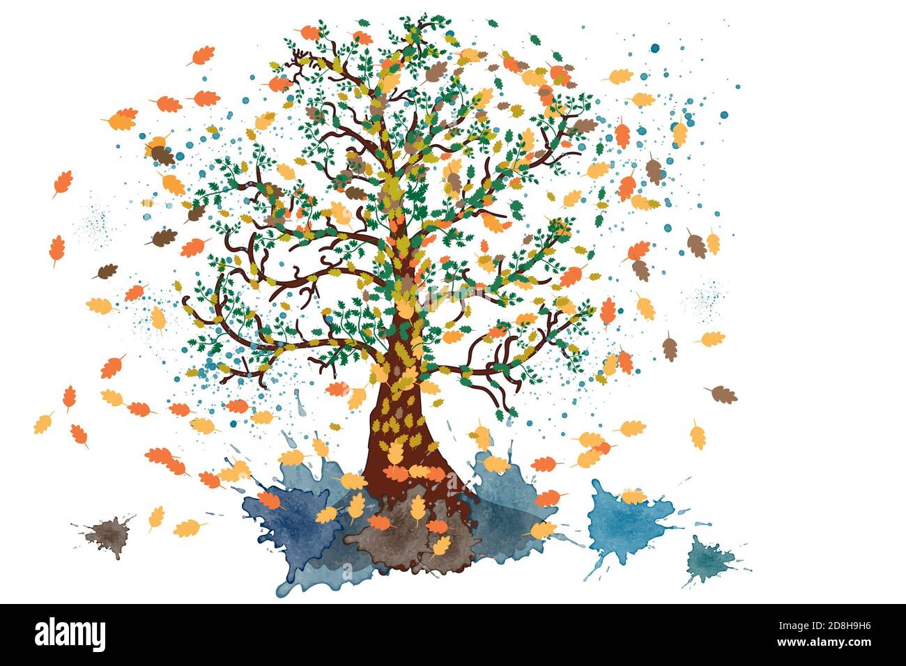 Illustrazione di autunno Foto Stock