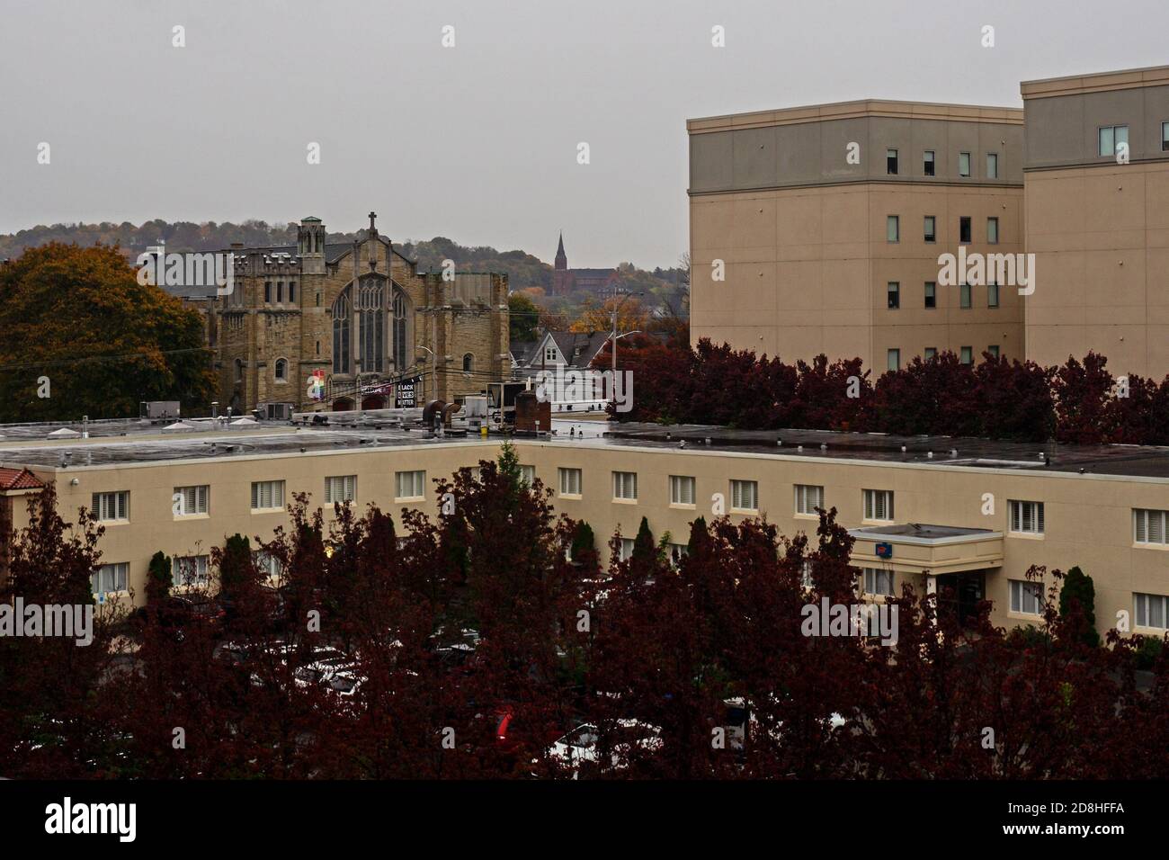 Vista dalla collina dell'Università di Syracuse che guarda a nord-est Foto Stock