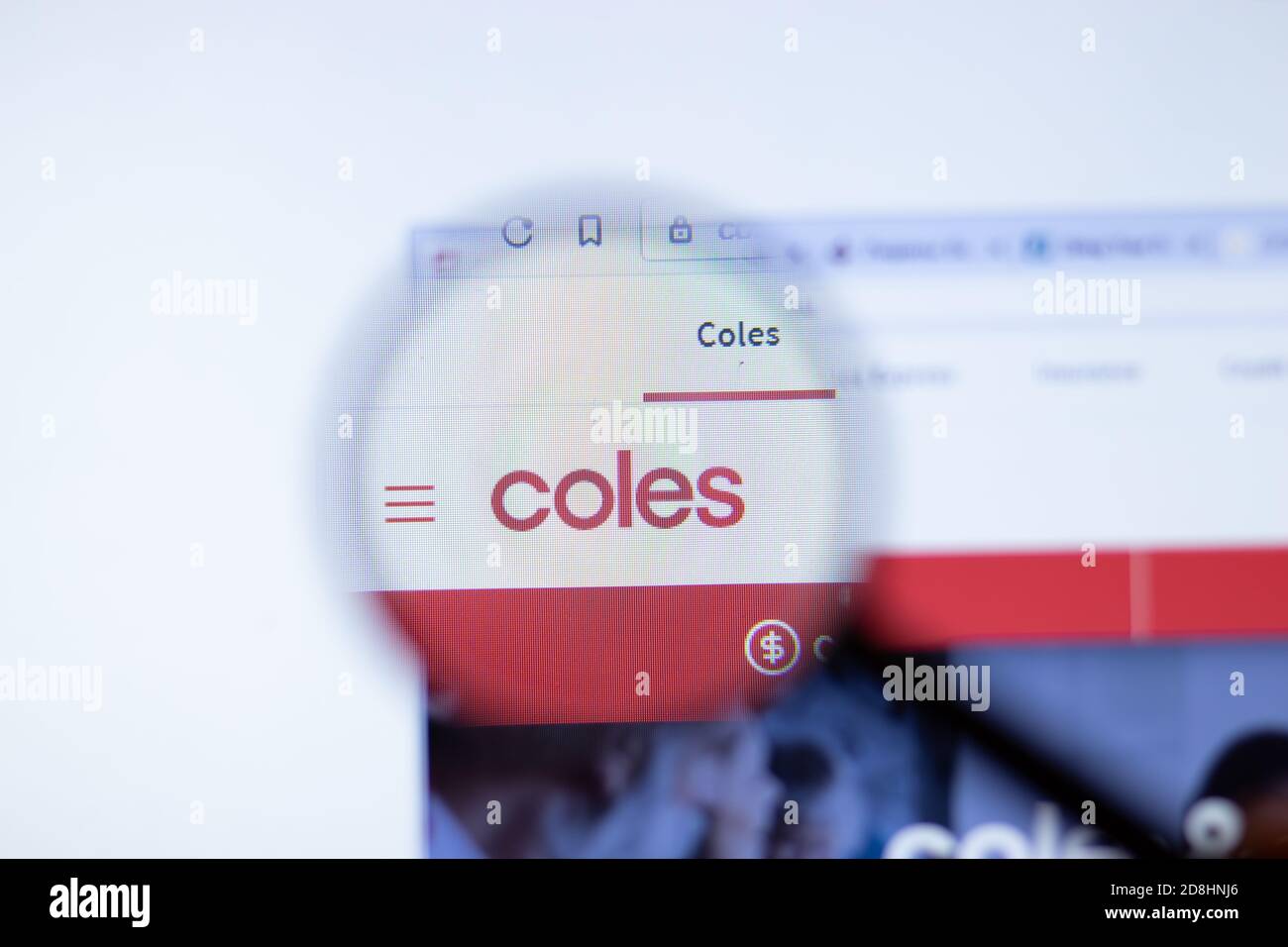 New York, USA - 29 settembre 2020: Coles coles.com.au sito web aziendale con logo primo piano, editoriale illustrativo Foto Stock