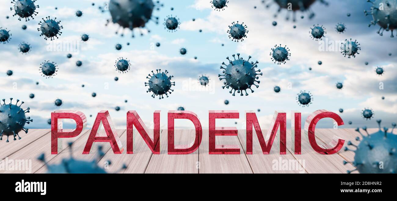 Concetto di diffusione globale pandemico del virus rappresentazione 3d illustrazione Foto Stock