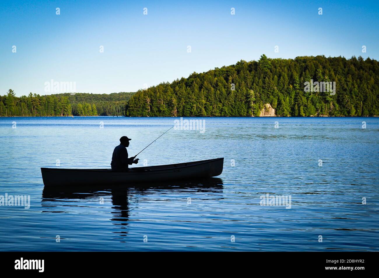 Canoa nell'Algonquin Provincial PARK dell'Ontario, ONTARIO, CANADA. Foto Stock