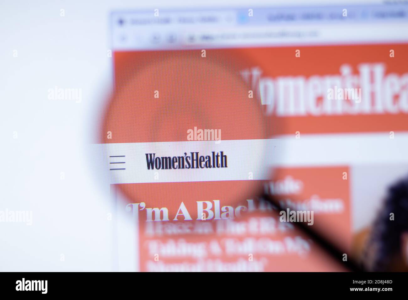 New York, USA - 29 Settembre 2020: womenshealthmag.com Sito della società WomensHealth con logo primo piano, Editoriale illustrativo Foto Stock