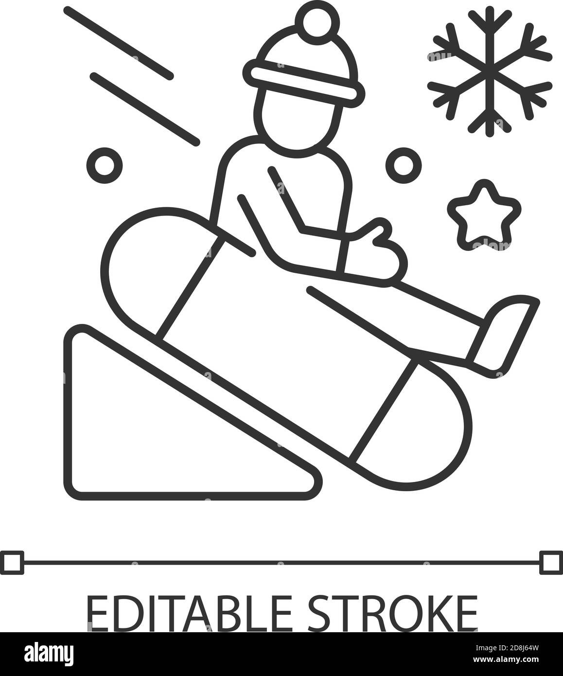 Icona lineare della tubazione della neve Illustrazione Vettoriale