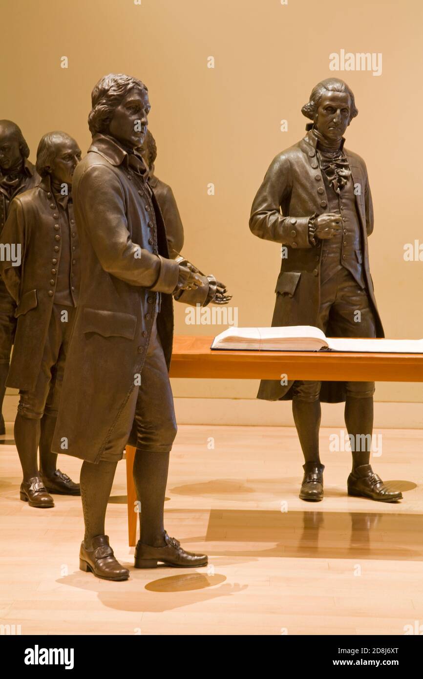 Sala delle statue in Centro Nazionale della Costituzione, Philadelphia, Pennsylvania, STATI UNITI D'AMERICA Foto Stock