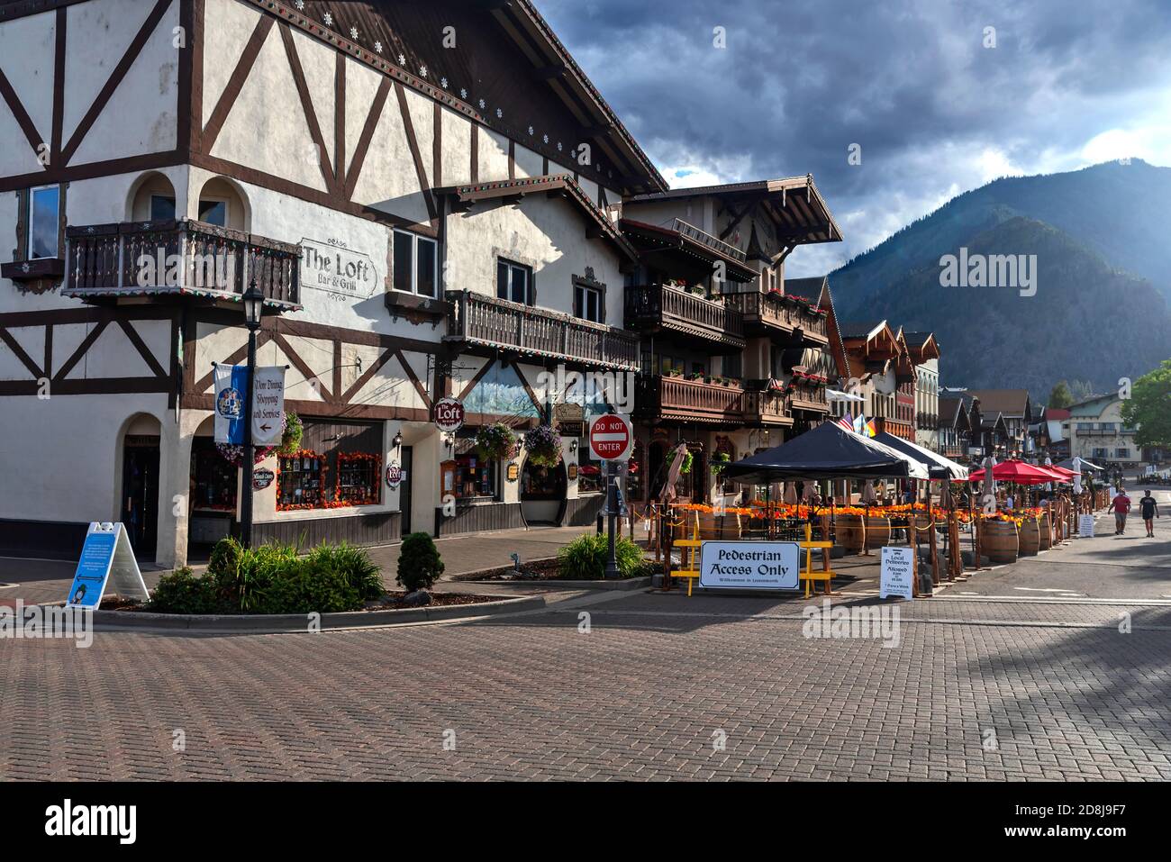 Leavenworth, villaggio in stile bavarese, Washington state, Stati Uniti Foto Stock