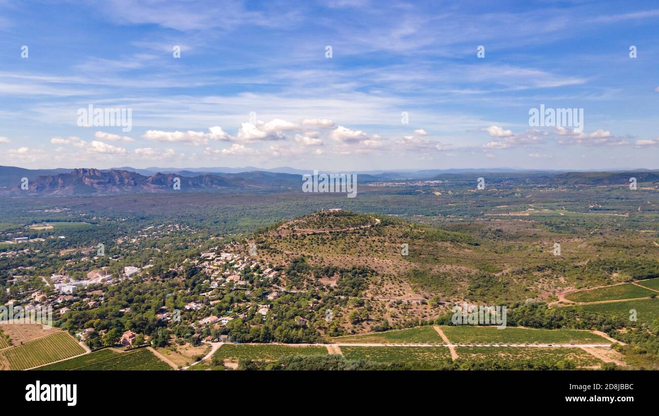 Vista dal Var punto di vista a Roquebrune-sur-Argens, Var, Francia Foto Stock