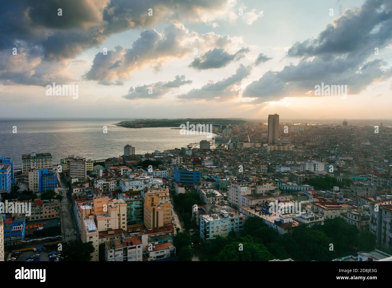 Vista rialzata della Vecchia Avana all'alba. La Habana - la Havana, Cuba, America Latina e Caraibi Foto Stock