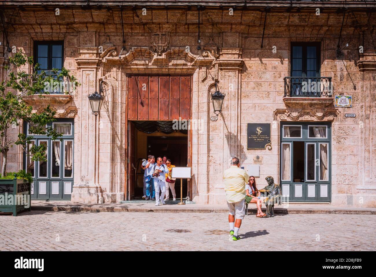 Hotel Palacio del Marqués de San Felipe y Santiago de Bejucal. Piazza San Francisco. L'Avana, Cuba, l'America Latina e i Caraibi Foto Stock