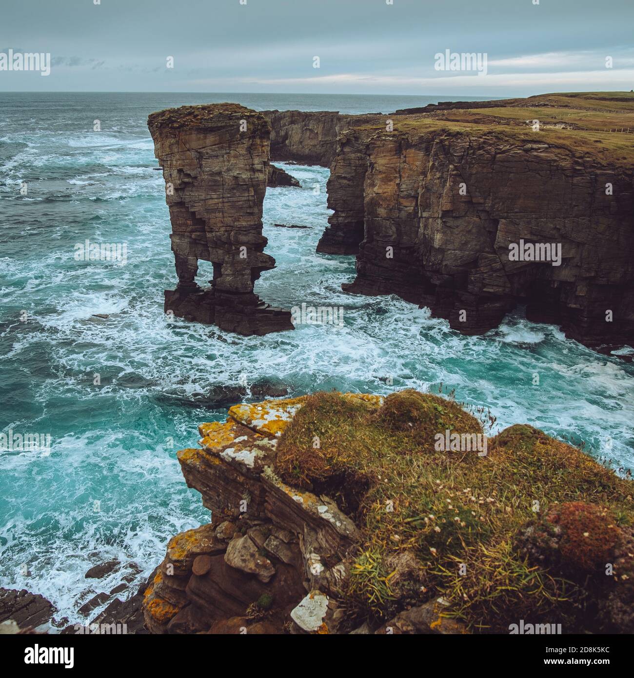 Castello di Yesnaby, Orkney Foto Stock