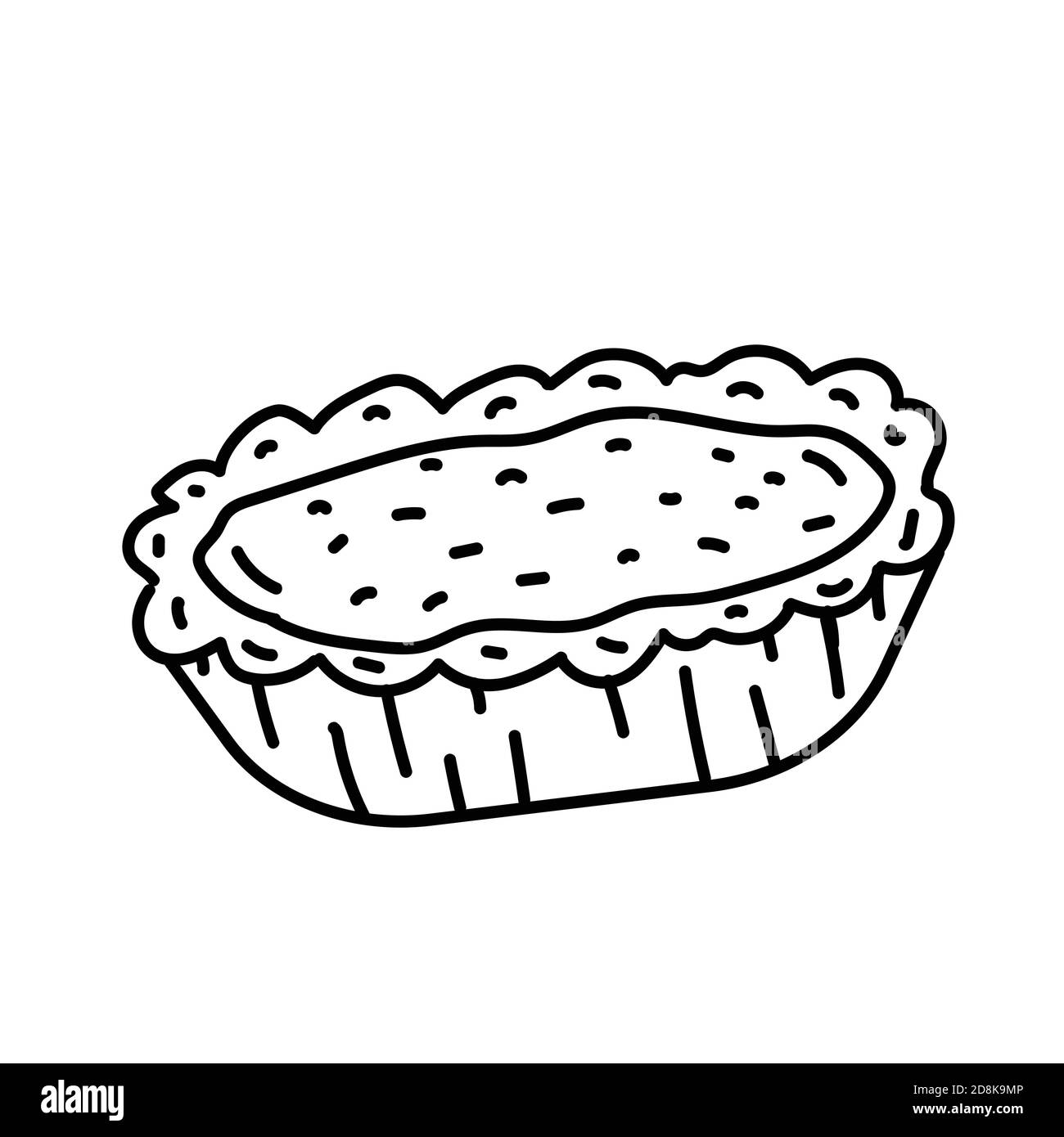 Icona freccetta uovo. Stile icona Doodle disegnata a mano o Black Outline Illustrazione Vettoriale