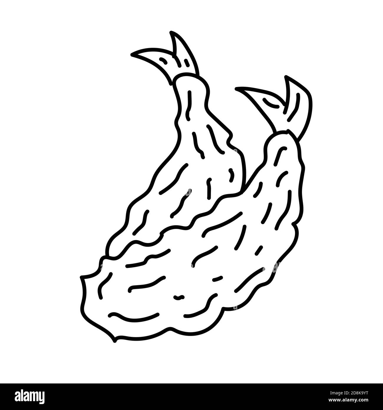 Icona tempura. Stile icona Doodle disegnata a mano o Black Outline Illustrazione Vettoriale