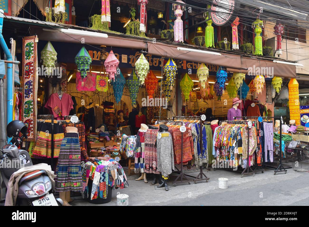 Negozio di abbigliamento, Chinatown, Chiang mai, Thailandia Foto Stock