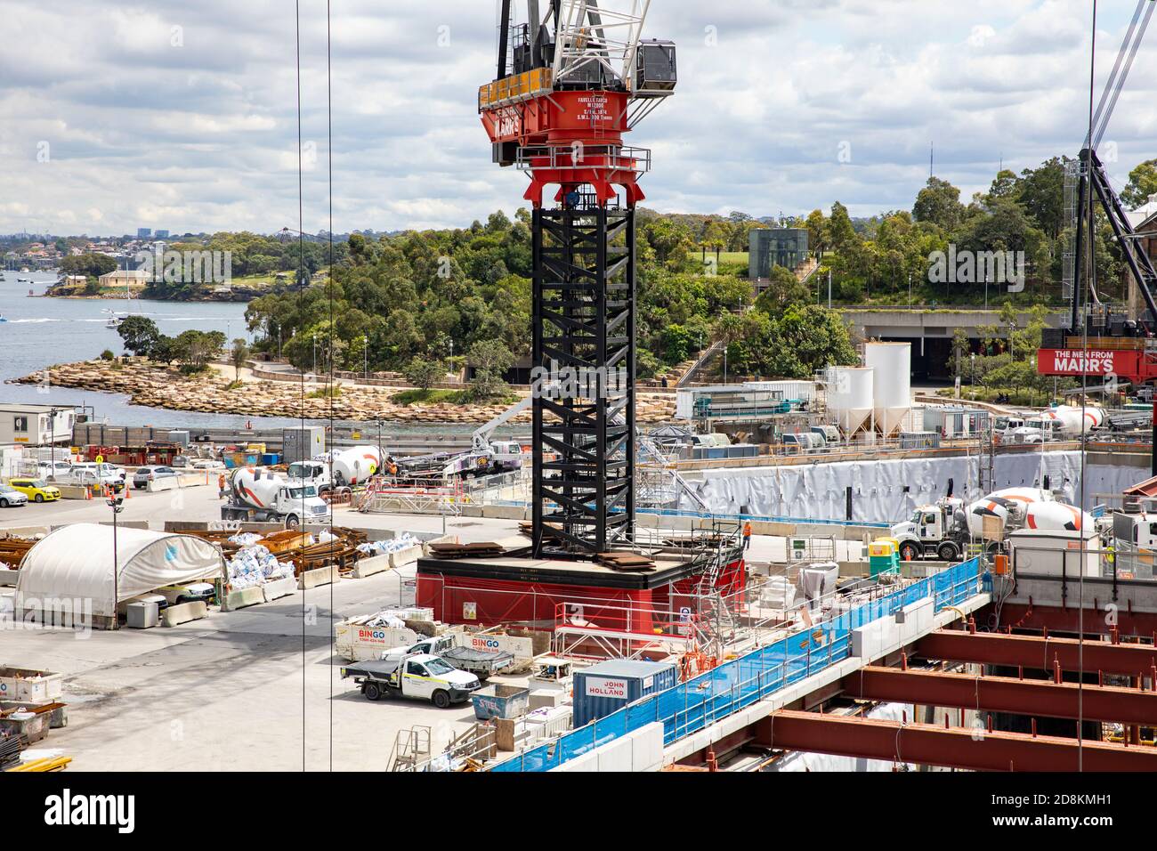 Sydney barangaroo costruzione lavori e macchine per la costruzione, Sydney, NSW, Australia Foto Stock