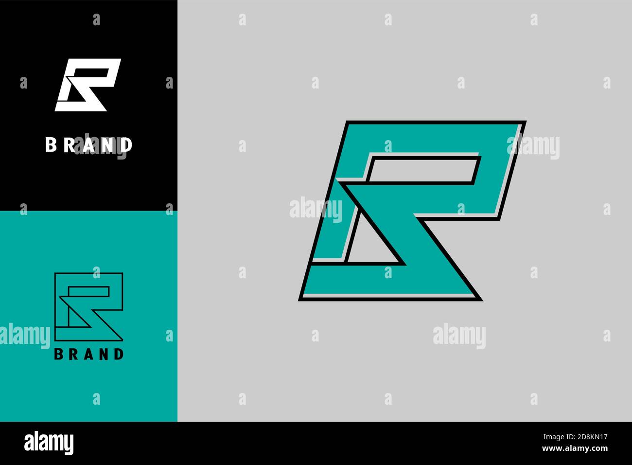 Concetto di design con logo RS. Modello iniziale con logo grafico R e S, design moderno ed elegante. Illustrazione Vettoriale