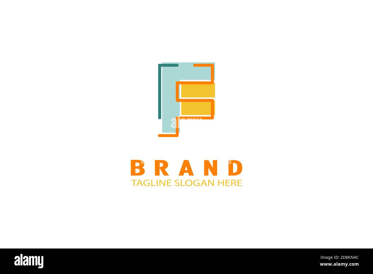 Logo lettera FS lineare colorato Illustrazione Vettoriale