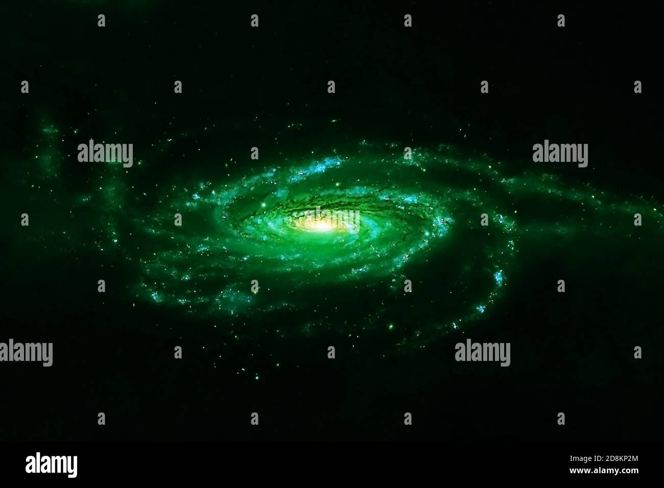 Splendidi elementi di galassia verde di questa immagine fornita dalla NASA Foto Stock