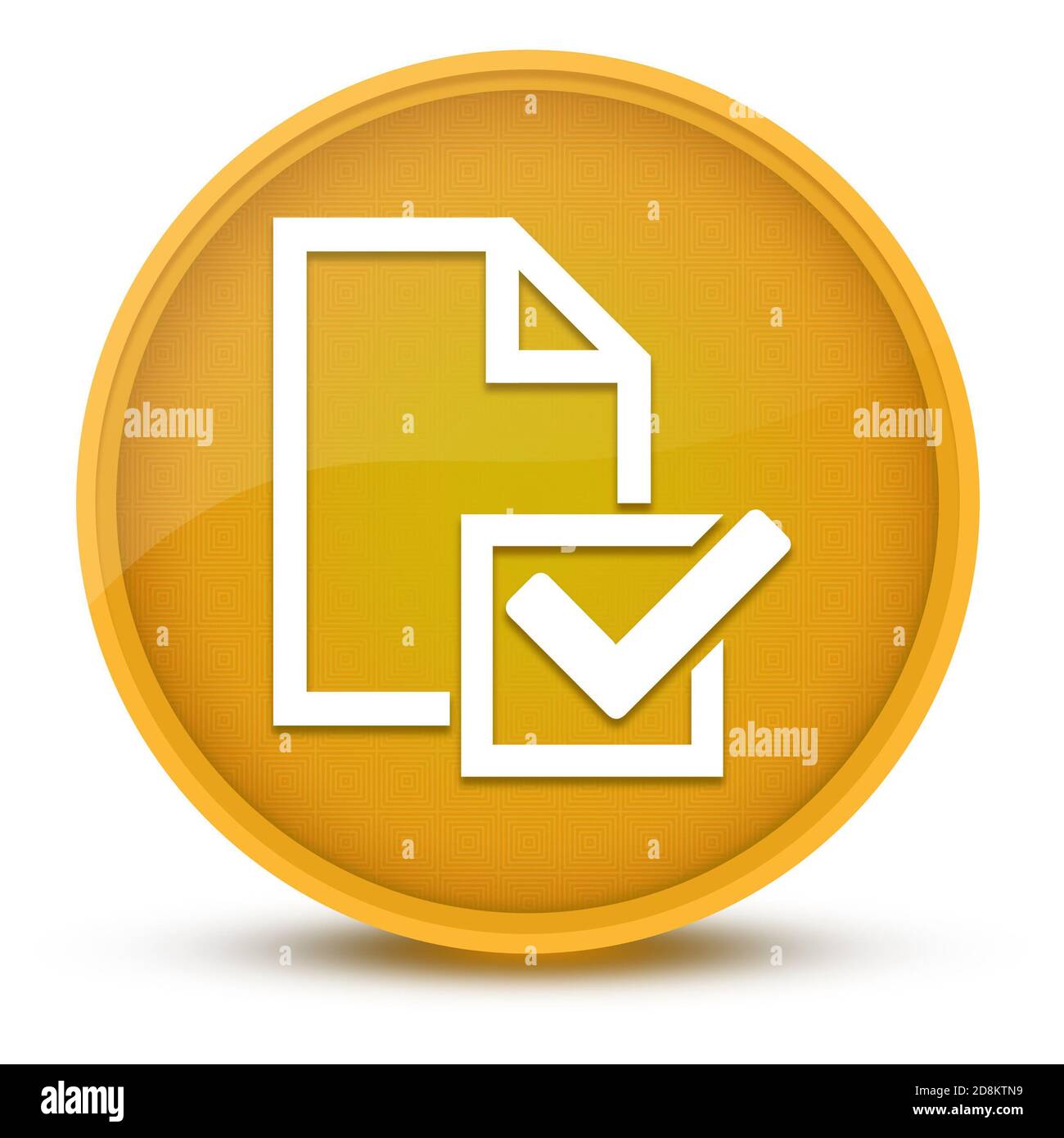 Topografia (icona elenco di controllo) lussuosa illustrazione astratta del pulsante rotondo giallo lucido Foto Stock
