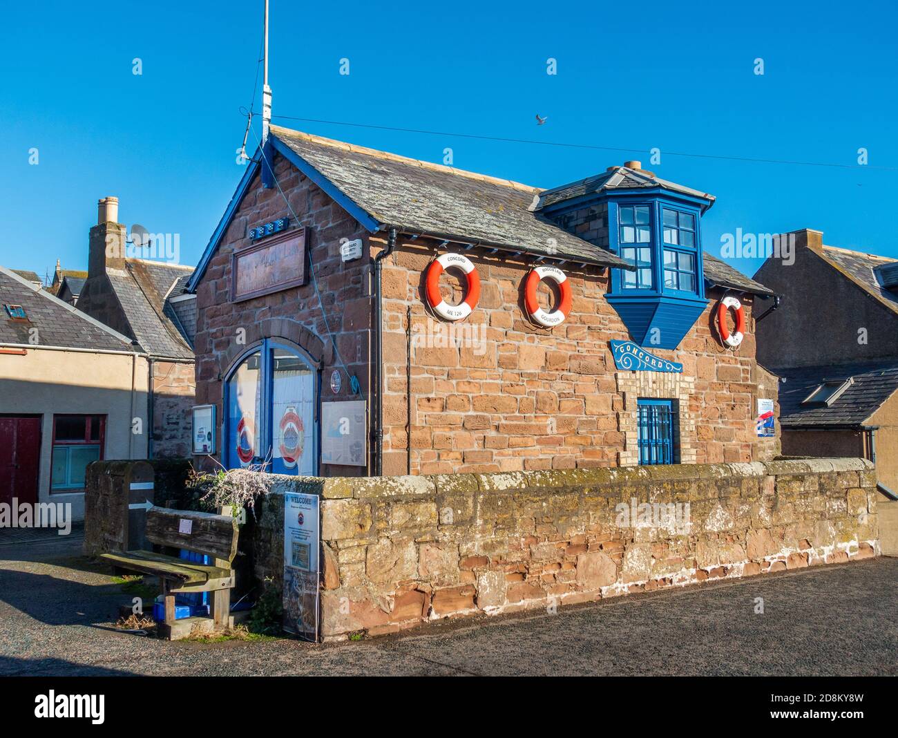 Il Maggie Law Maritime Museum nel pittoresco villaggio di pescatori di Gourdon, Aberdeenshire, Scozia, Regno Unito Foto Stock