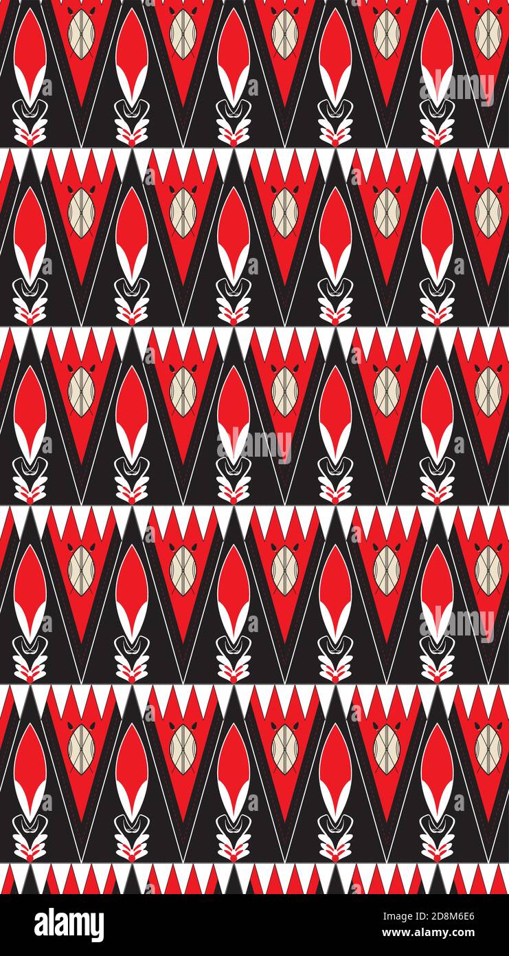 African Masai pattern vettoriale, Masai Mara ispirato senza cuciture pattern, enorme dimensione, vero unico senza giunture originale da artista Illustrazione Vettoriale