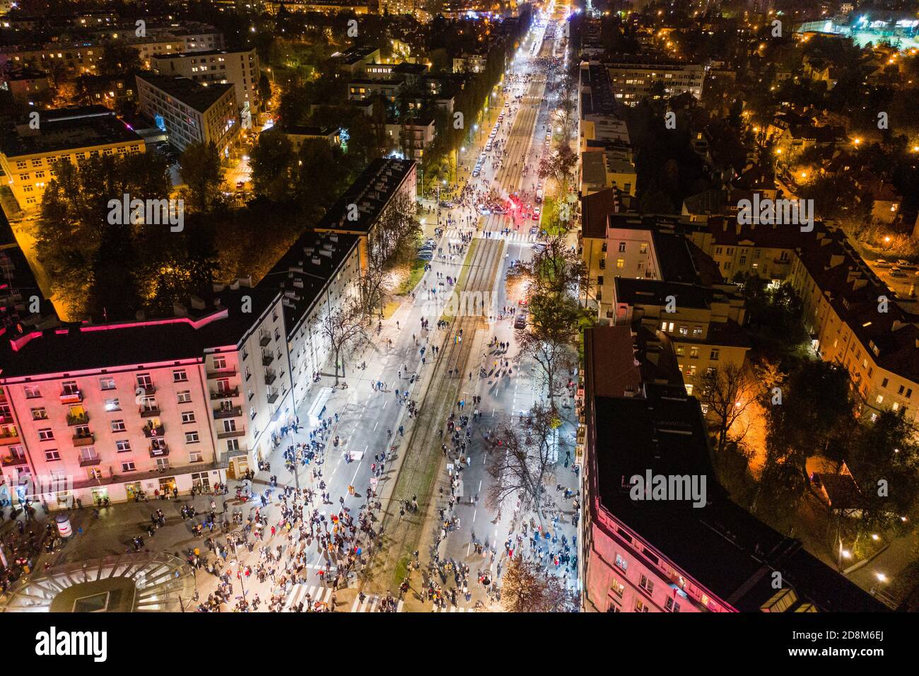 Varsavia, Polonia - Ottobre 30 2020: Sciopero della donna, massicce proteste di uomini e donne contro la legge anti-aborto e contro le azioni del governo Foto Stock
