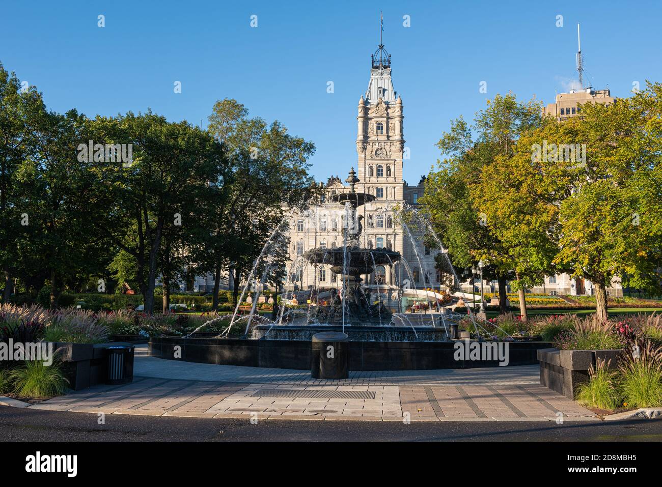 La fontaine de Tourny et le Parlement de Québec (Ville de Québec, Québec) Foto Stock