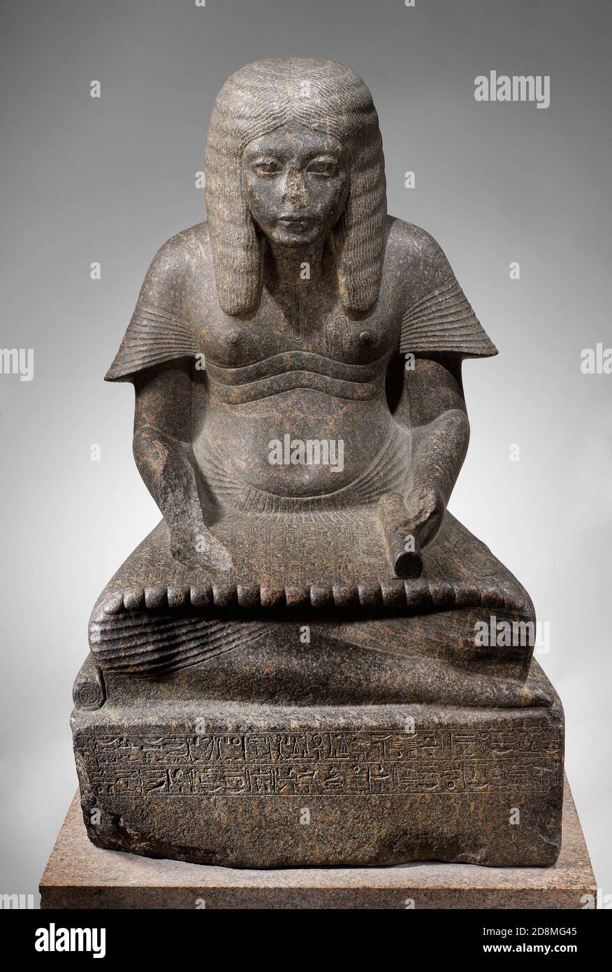Statua di granito del faraone Horhemheb come uno scriba da Il Met Museum di New York Foto Stock