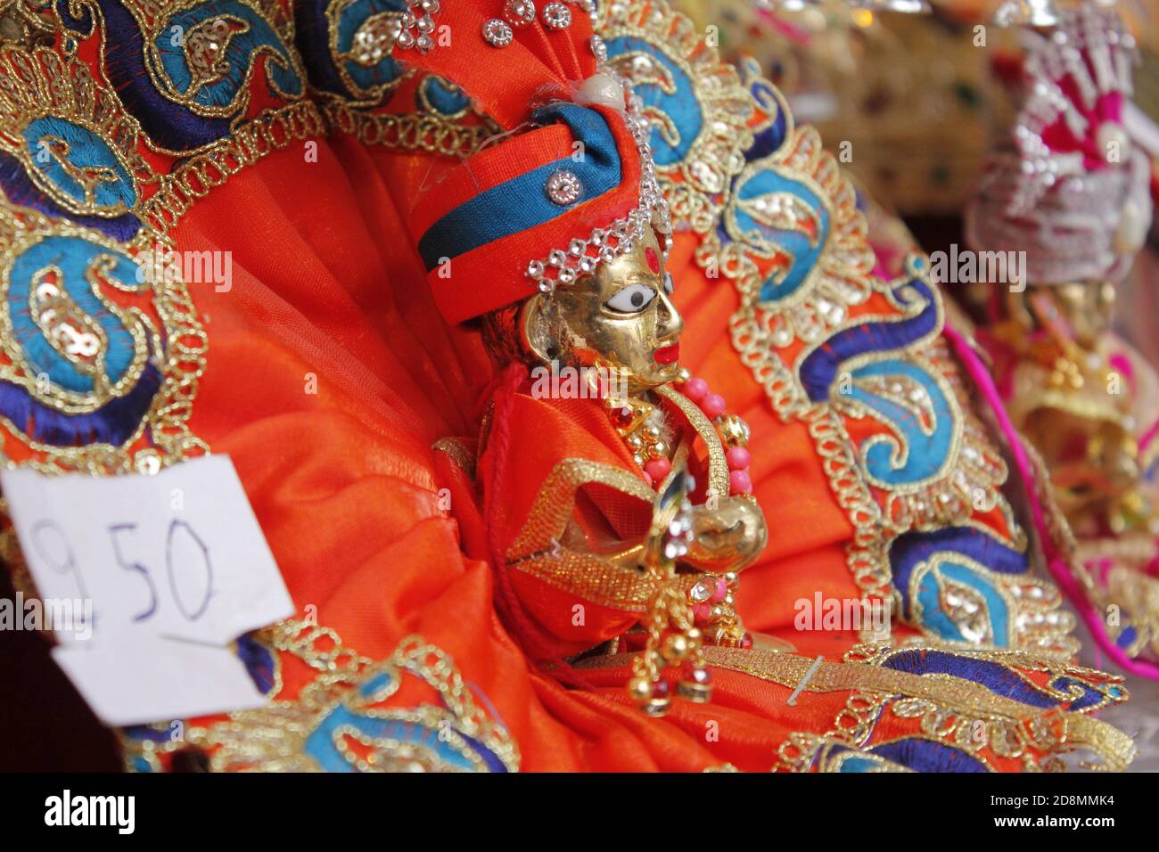 Statua di Lord krishna nel mercato indiano rajasthan Foto Stock