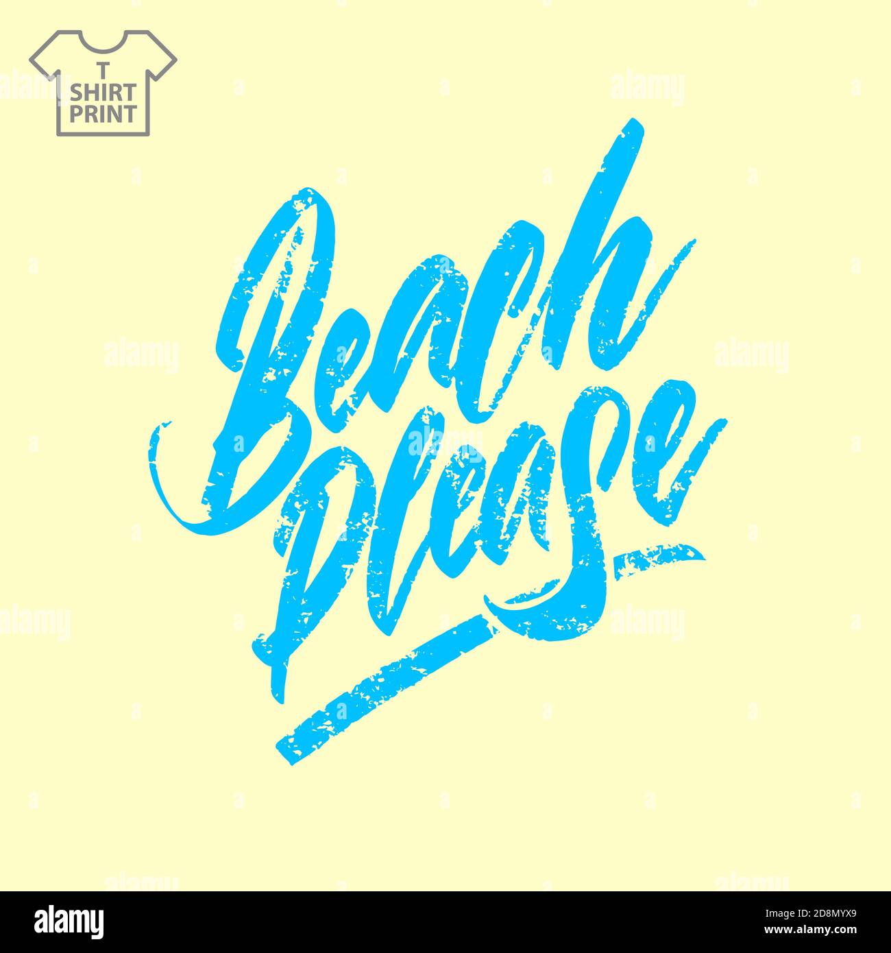 Headline Beach per favore. Stile vintage. Corsivo. Illustrazione vettoriale. Illustrazione Vettoriale