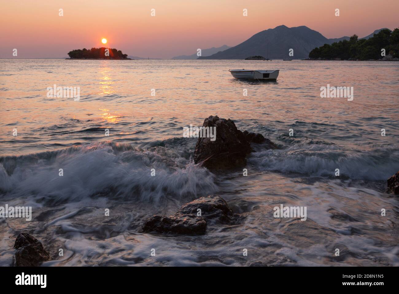 Croazia - La costa della penisola di Peliesac vicino Zuliana Foto Stock