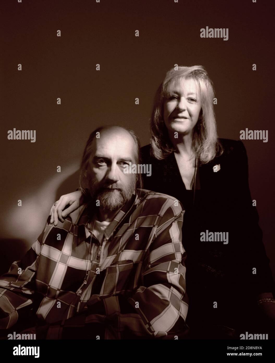 Ritratto di Christine Mcvie e Mick Fleetwood di Fleetwood Mac intorno al 1995 a Londra, Regno Unito Foto Stock