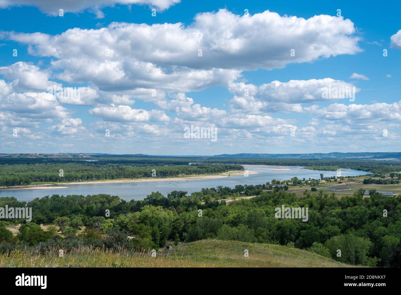 Vista sulla valle del fiume Missouri dal Fort Ransom state Park Nel Nord Dakota Foto Stock