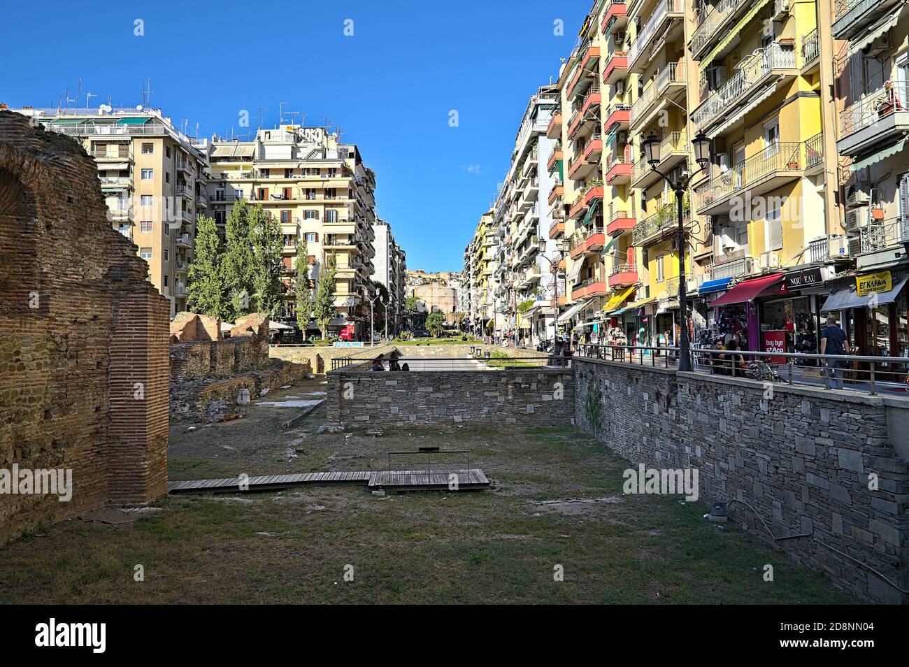 Sito storico Ottagon a Salonicco in una giornata intensa Foto Stock