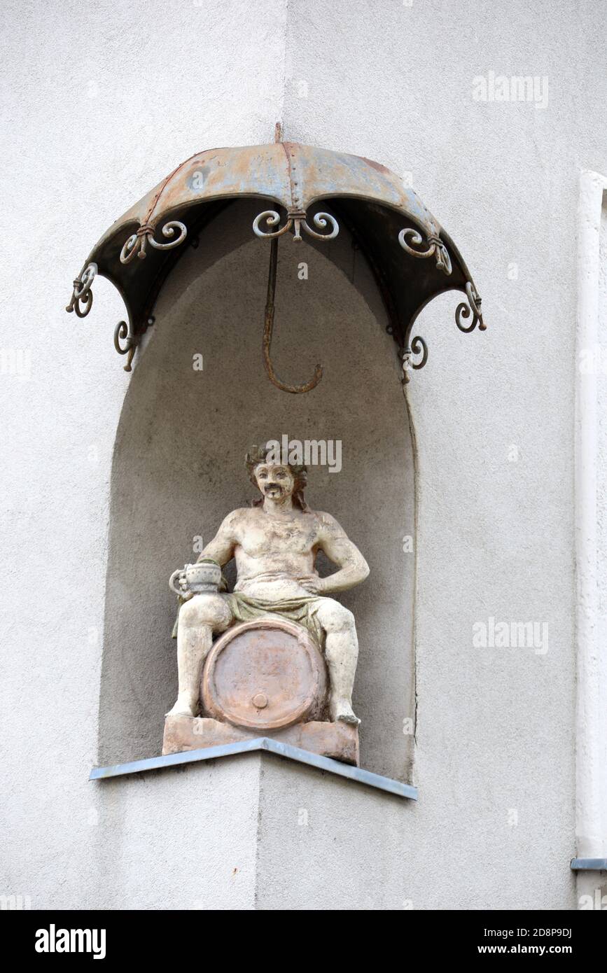 Statua di Bacco nella città vinicola slovena di Maribor Foto Stock