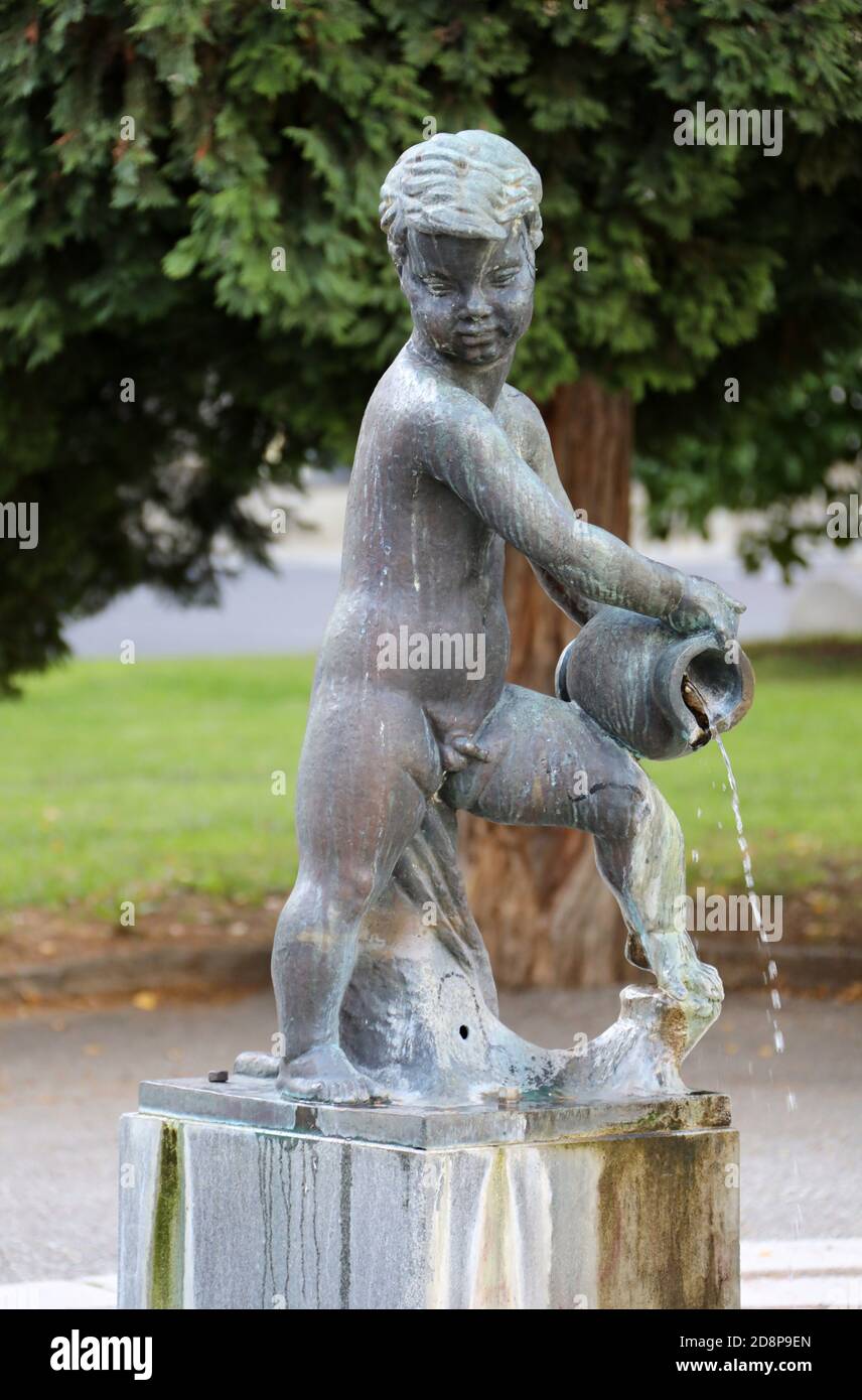 Acquedotto nel centro della città di Maribor in Slovenia Foto Stock