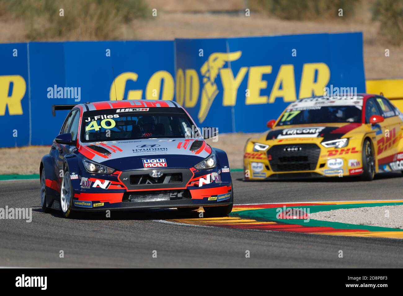 40 files Josh (gar), Engstler Hyundai N Liqui Moly Racing Team, Hyundai i30 N TCR, in azione durante la FIA WTCR 2020 gara di Spagna, 5° round della 2 C. Foto Stock