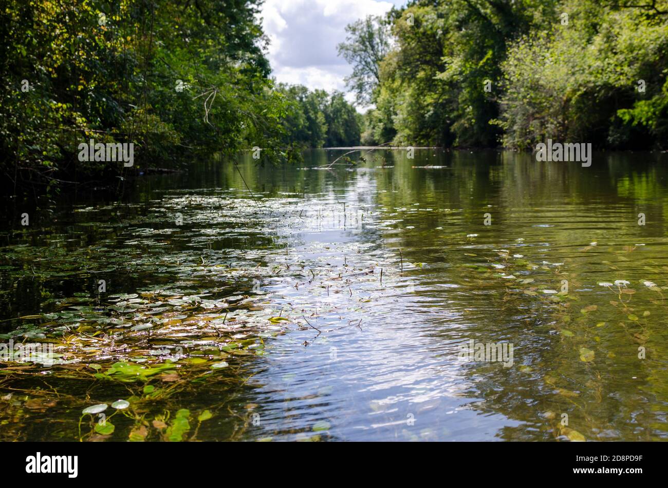 fiume dronne a aubeterre sur dronne, francia Foto Stock