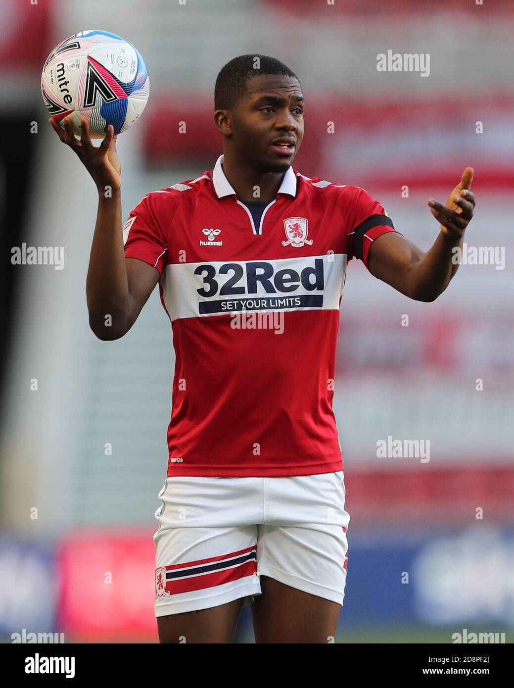 MIDDLESBROUGH, INGHILTERRA. 31 OTTOBRE Middlesbrough's Anfernee Dijksteel durante la partita del campionato Sky Bet tra Middlesbrough e Nottingham Forest al Riverside Stadium di Middlesbrough sabato 31 Ottobre 2020. (Credit: Mark Fletcher | MI News) Credit: MI News & Sport /Alamy Live News Foto Stock