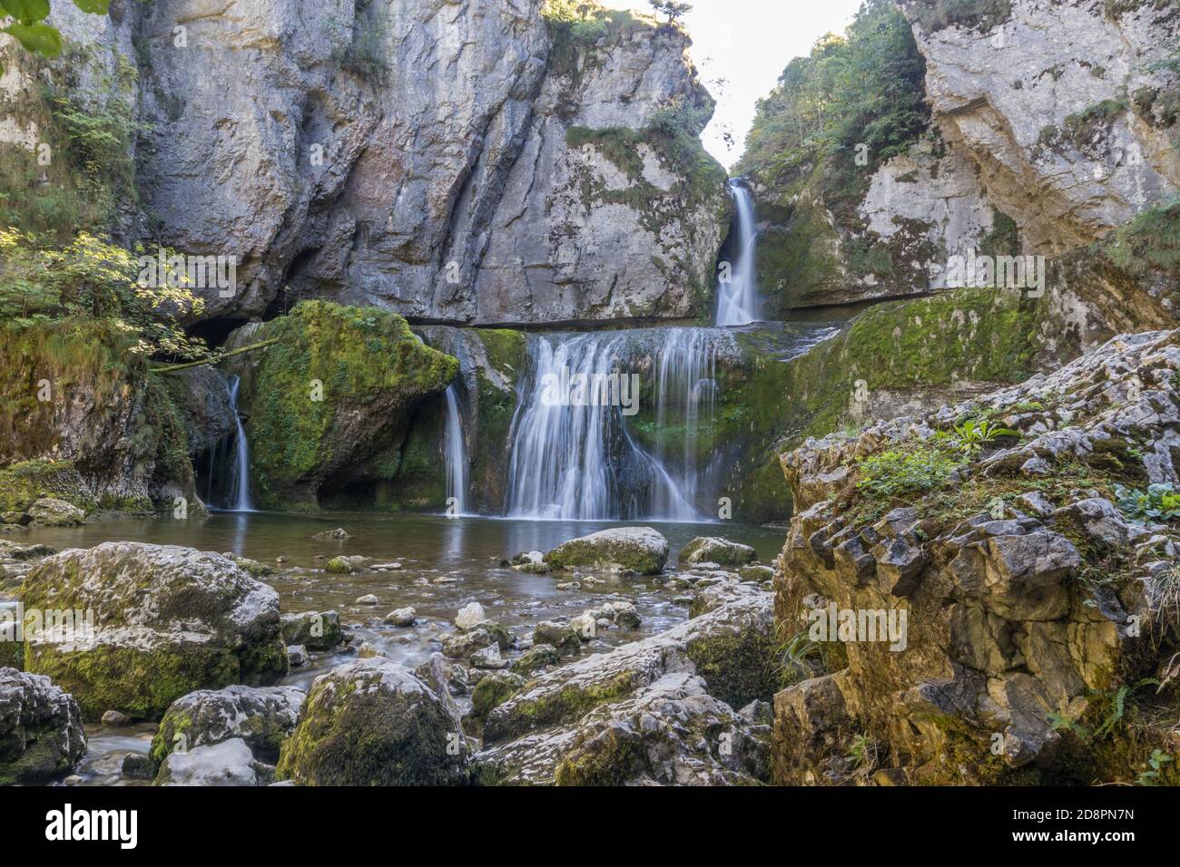 Claude Roy Jump o Cascade de la Billaude, Giura in Francia Foto Stock