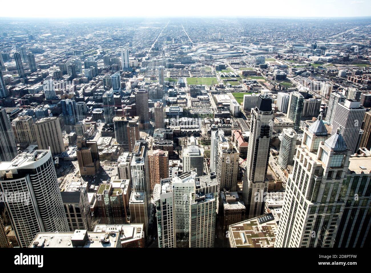 il grattacielo di chicago si è sguainato dall'aria Foto Stock