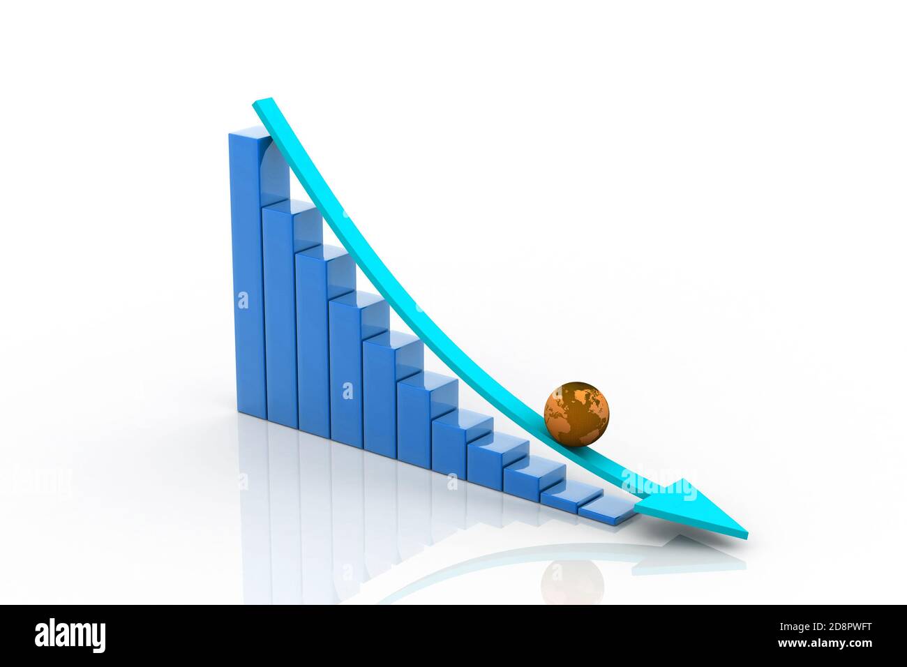 Grafico che mostra la flessione dei profitti Foto Stock