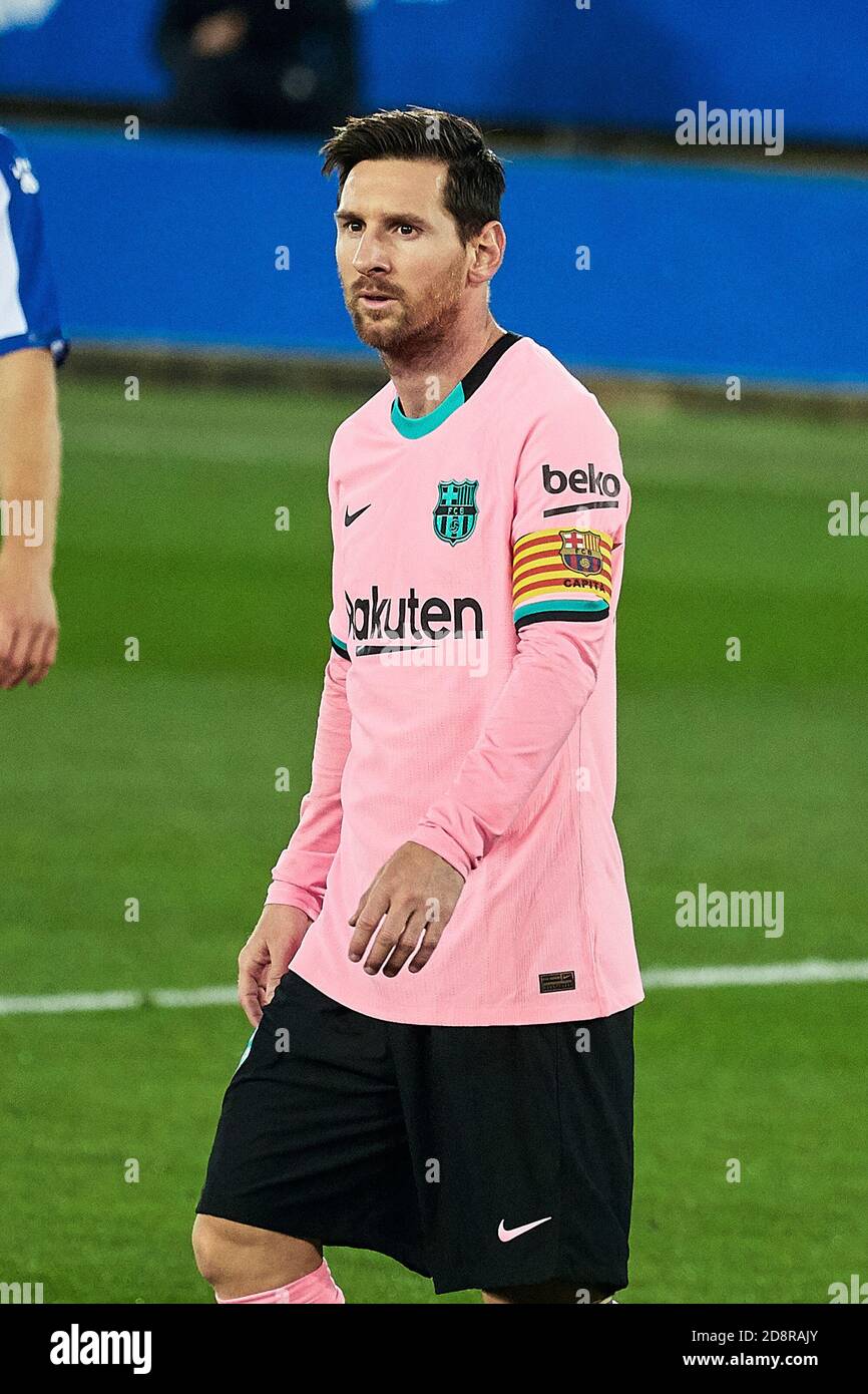 Lionel messi del FC Barcelona durante la partita di calcio del campionato spagnolo la Liga tra CD Alaves e FC Barcelona il 31 ottobre 2020 a Mendiz C. Foto Stock